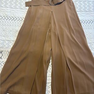 Elegant Brown Wide-Leg Pants